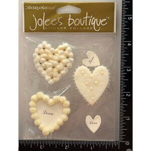 JOLEES BOUTIQUE BY STICKO SPJC023 WHITE FLORAL HEARTS VALENTINES DAY WEDDING